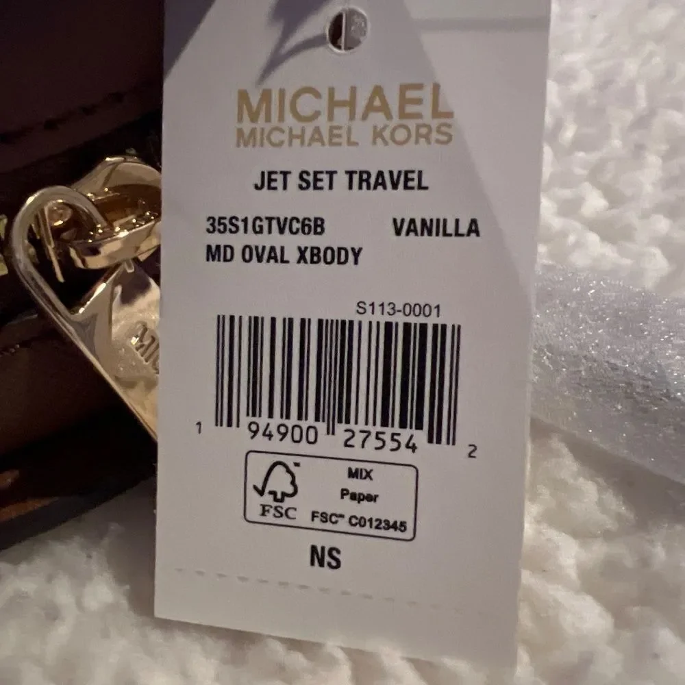 🆕 Michael Kors “Vanilla “ Jet Set Medium Signature Logo Crossbody